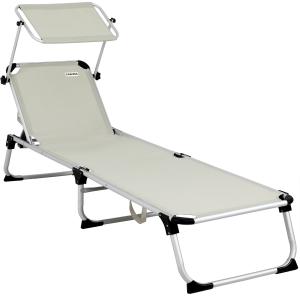 Transat de jardin Malta crème avec pare-soleil