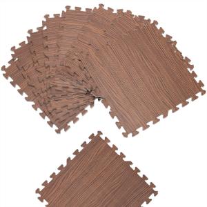 Tapis puzzle 8pcs aspect bois marron foncé 180x90cm
