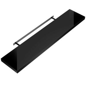 Etagère murale flottante 110cm max. 15kg noir brillant MDF…