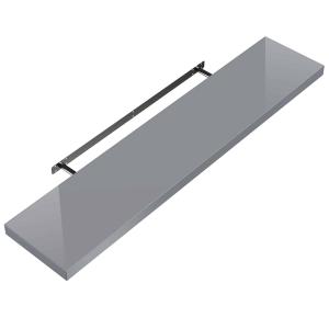 Etagère murale flottante 110cm max. 15kg gris brillant MDF…