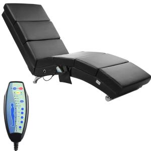 Chaise de relaxation noire London massage et chauffage