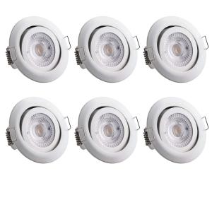 Set de 6 spots encastrables Krog blanc 5W LED
