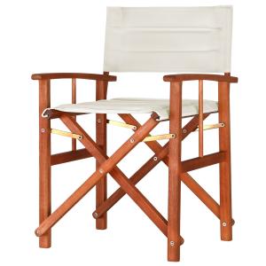 Chaise de directeur pliable crème en bois eucalyptus FSC