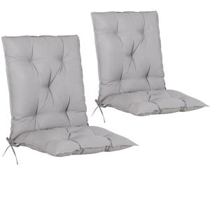 Set de 2 coussins gris pour chaise avec dossier