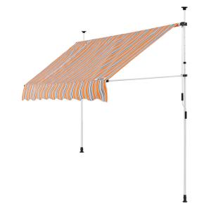 Auvent manuel jardin balcon orange gris noir 200cm