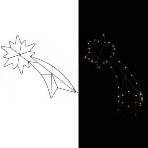 Décoration de Noël LED étoile filante blanche