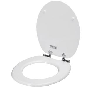 Siège de toilette blanc en MDF avec double système d'abaiss…