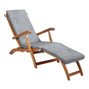 Coussin pour chaise longue 186x42x5cm gris chiné