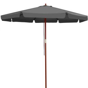 Parasol en bois anthracite 330 cm protection UV 50 