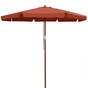 Parasol en bois terracotta 330 cm protection UV 50 