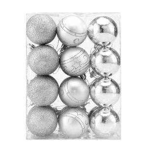 Lot de 24 boules de Noël argent