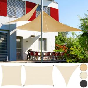 Voile d'ombrage PEHD avec cordes pour jardin et terrasse