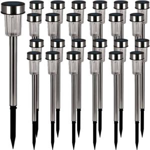 24x Lampe solaire LED inox clairage extérieur jardin