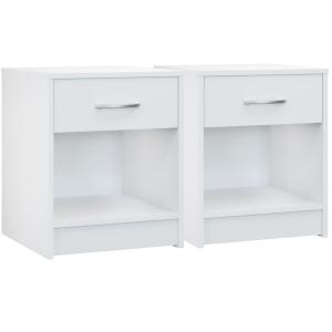 2x Table de chevet blanche 35 x 40 x 50 cm