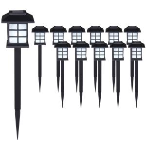 Set de 12x lampes solaires LED pour jardin lumière