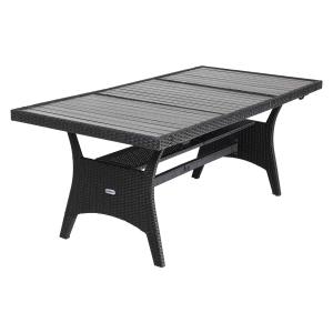 Table en polyrotin noire 190x70cm plateau en composite