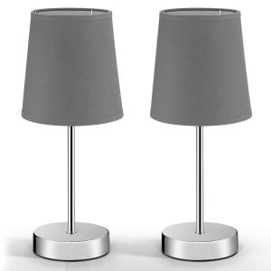 Lampe de table avec abat-jour lot de 2 gris