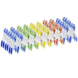 60x Pinces à linge multicolores antidérapante en plastique
