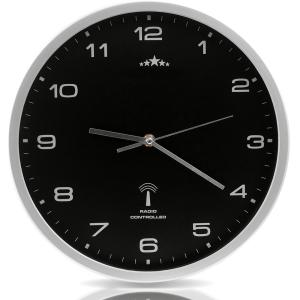 Horloge argent radio pilotée 31cm changement heure auto
