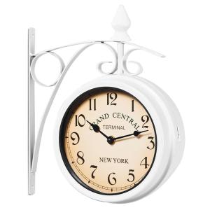 Horloge de gare blanche à double sens 29 x 9,5 x 32,5 cm