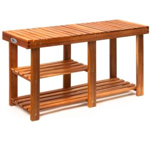 2 en 1 - meuble à chaussures et banc - bois d'acacia