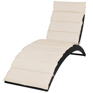 Transat de jardin 200cm mi lune pliable avec coussin