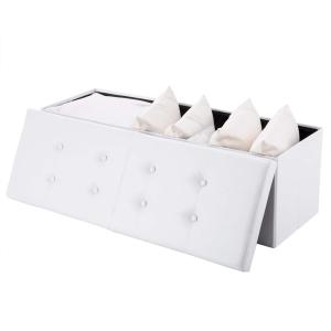 Coffre de rangement blanc 80x40x40cm 100 L avec couvercle