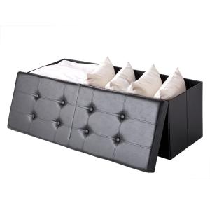 Coffre de rangement noir 100 L 80x40x40cm