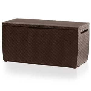 Coffre de jardin à roulettes Capri marron 350L rangement