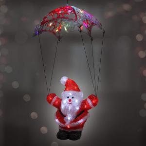 Figurine lumineuse LED Père Noël parachute acrylique