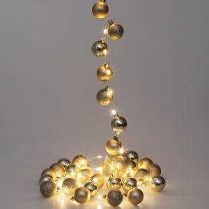 Guirlande lumineuse de Noël 2m boules LED doré