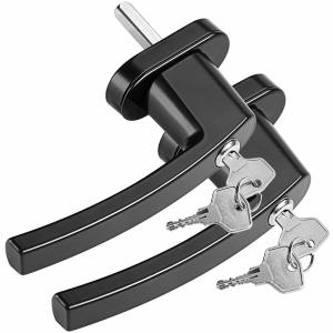 Poignée de fenêtre verrouillable 2 pcs. Noir