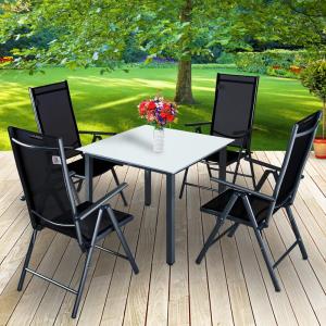 Table et chaises de jardin Bern anthracite en alu 5pcs