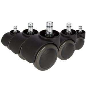 5x ROLO 10mm/50mm Sols durs - Roulettes Noir