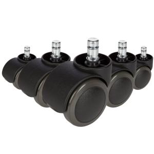 5x ROLO 11mm/50mm Sols durs - Roulettes Noir