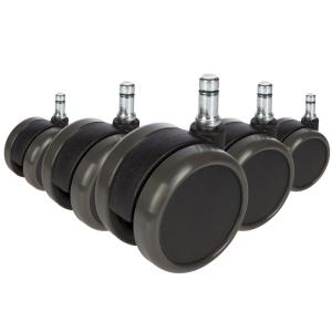 5x ROLO 10mm/65mm Sols durs - Roulettes Noir