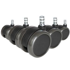 5x ROLO No-Noise 11mm/65mm Sols durs - Roulettes Noir