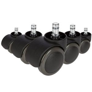 5x ROLO No-Noise 11mm/50mm Sols durs - Roulettes Noir