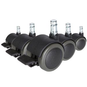 5x ROLO STOP 11mm/50mm Sols durs - Roulettes Noir