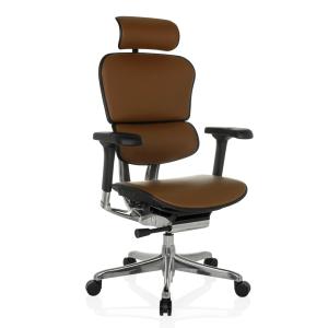 ERGOHUMAN GEN2 | Cuir - Siège de direction de luxe brun fon…
