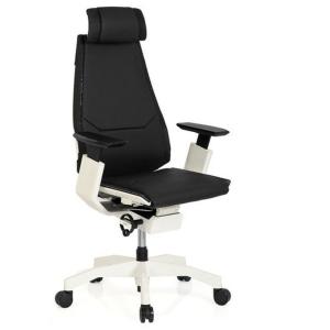 GENIDIA PRO WHITE cuir - Siège de bureau haut de gamme Noir