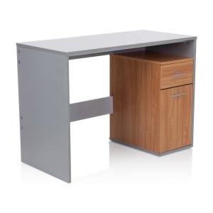 BASIX | 105x50 - Bureau Blanc cassé / hêtre