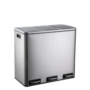 Clean 9 | 3 x 18L - Poubelle Argent