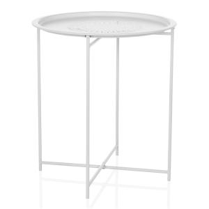ALLRUND | métal avec motif perforé - Table d'appoint Blanc