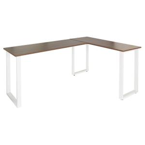 WORKSPACE BASIC I | 165x120 - Bureau d'angle noyer / blanc