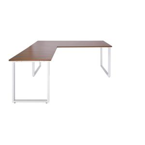 WORKSPACE XL I | 180x180 - Bureau d'angle noyer / blanc