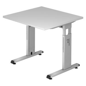 MEGA 8 S | Bureau - 80 x 80 Gris/Argent réglable en hauteur