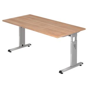 MEGA 16 S | Bureau - 160 x 80 Noyer/Argent réglable en haut…