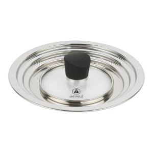 1 couvercle multi dimensions gris en inox 16/18/20 cm