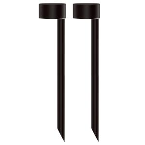 2 balises solaires à piquer Acier Noir H30cm